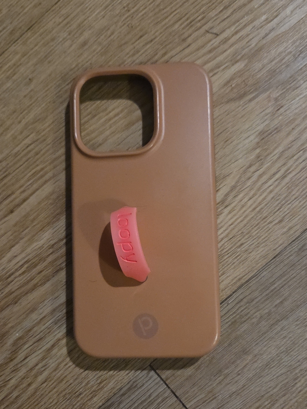 Loopy Case Peach Brown Phone Case with Pink Loop Grip